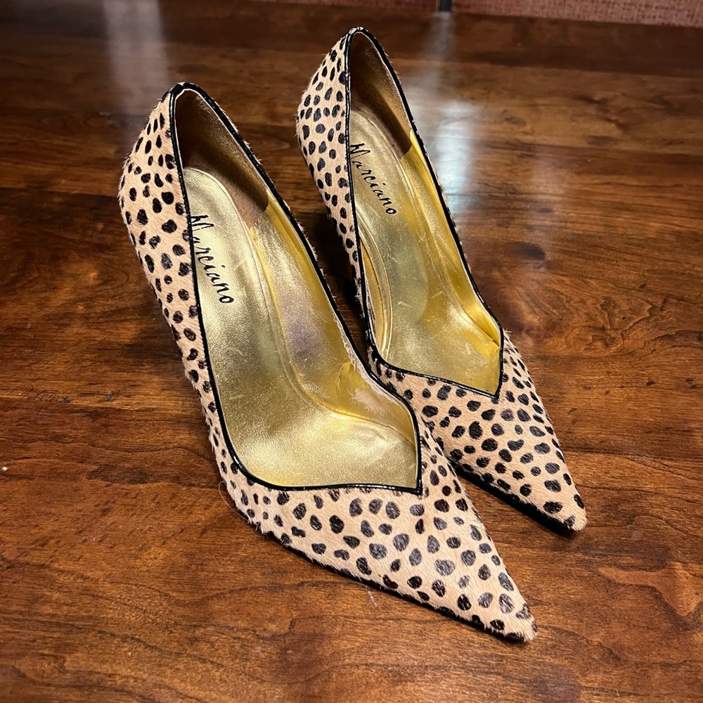 Marciano cheetah print stiletto heels size 7.5